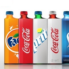 Coca : bouteilles carrées