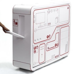 Bureau mobile sur roulettes Out-of-Box Workstation