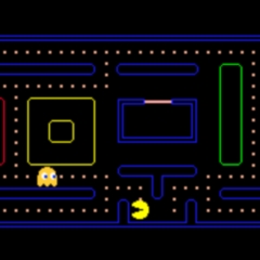 Photo : Jouer à Pac-Man sur Google