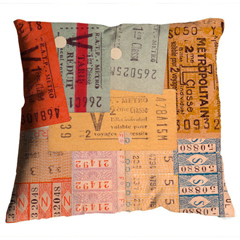 Photo : Coussin "Tickets"