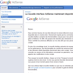 Essayer la nouvelle interface AdSense