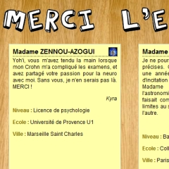 Photo : Merci l'école !