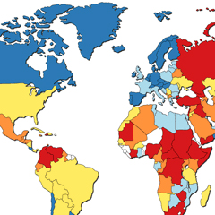 Carte de la paix dans le monde