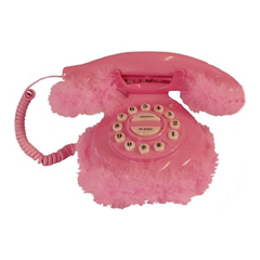 Téléphone en fourrure rose