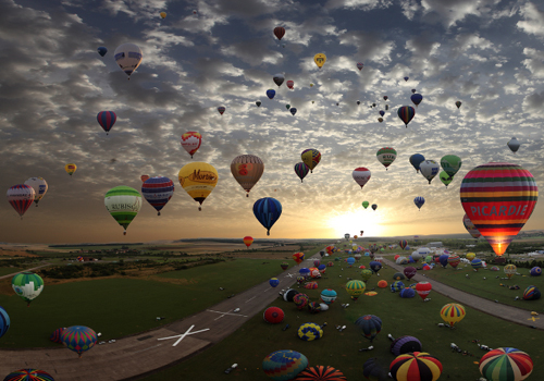 Décollage de montgolfières