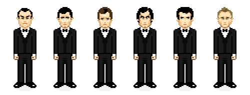 pixel art James Bond