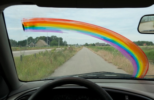 photo : étape pour fabriquer un arc-en-ciel