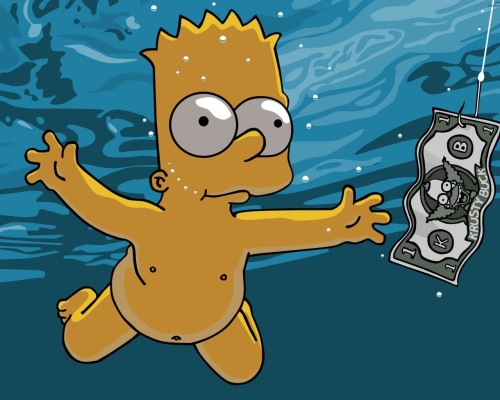 pochette Nirvana Bart Simpson