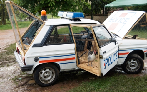 Voiture de police poulailler Benedetto Bufalino