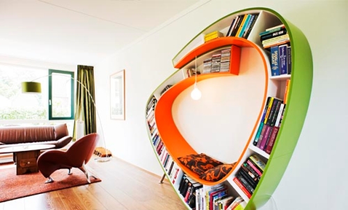 photo de la bibliothèque chaise design Boekenwurm