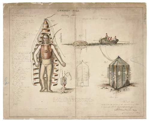 plan et brevet d'une invention du XIXième siècle