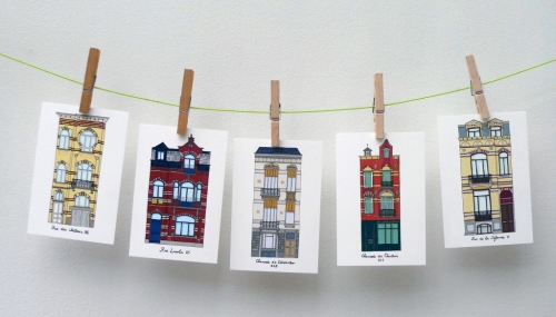 Façades de maisons à Bruxelles