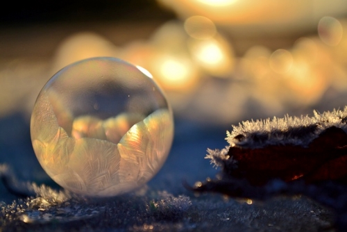 Photo d'une bulle gelée