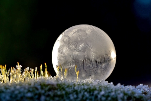 Photo d'une bulle gelée