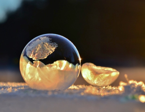 Photo d'une bulle gelée