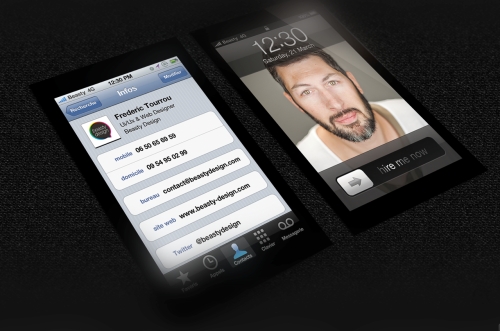 photo des cartes de visite iPhone de Frederic Tourrou
