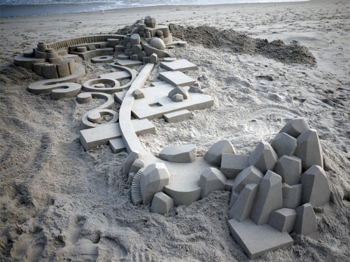 Château de sable réalisé par l'artiste Calvin Seibert