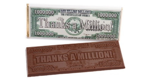 Barre de chocolat billet de dollars américains