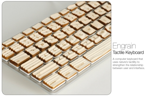 photo du clavier tactile Engrain en bois