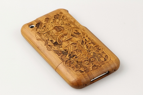 photo coque en bambou pour iPhone