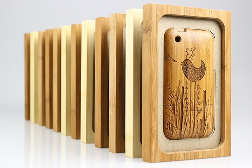 photo coque en bambou pour iPhone
