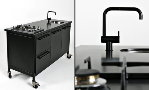 photo de la cuisine mobile sur roulettes