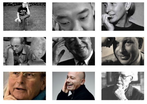 Photos de designers se touchant le visage