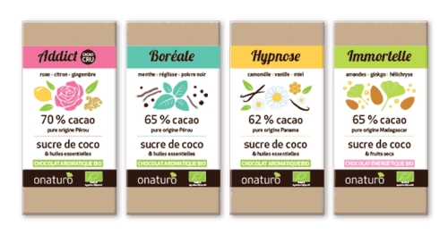 Les tablettes de chocolat Onaturo en photo