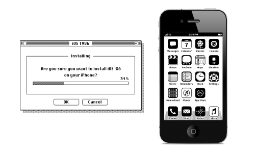le iOS 86 en fonction sur un iPhone