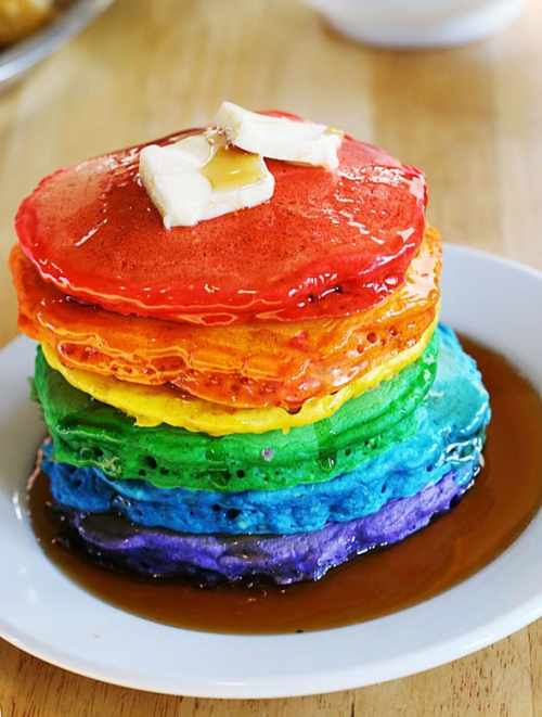 photo Pancakes arc-en-ciel