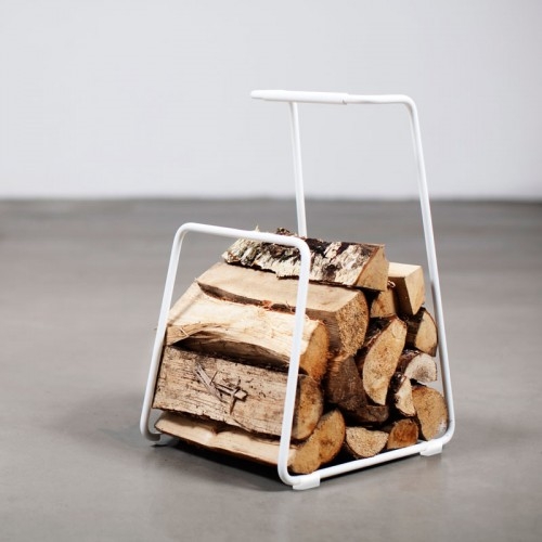 photo : panier à bois minimaliste