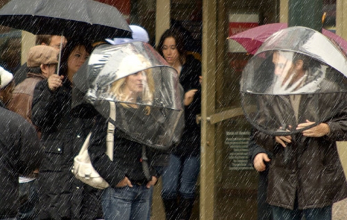 Photo du parapluie bulle mains-libres Nubrella