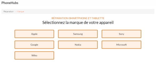 PhoneHubs interface