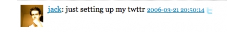 le tout premier tweet sur Twitter
