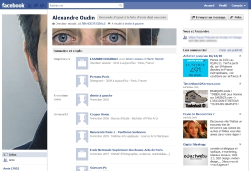 capture de la page Facebook originale de Alexandre Oudin