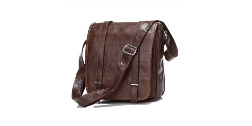 Sacoche cuir marron Togo de Delton Bags