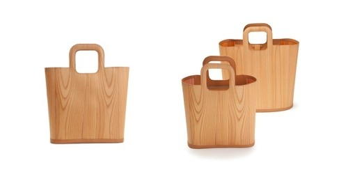 photo des sacs Woodum Tote Shou en cuir et bois