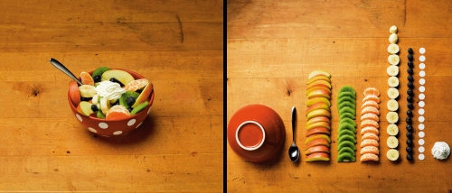 photo : une salade de fruits bien rangée !