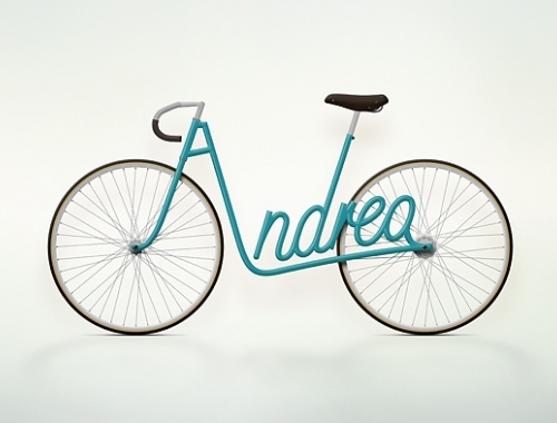 photo d'un vélo typo Write a bike