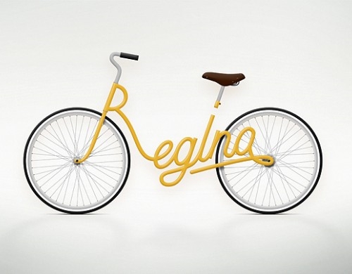 photo d'un vélo typo Write a bike