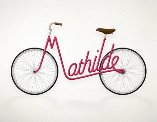 photo d'un vélo typo Write a bike