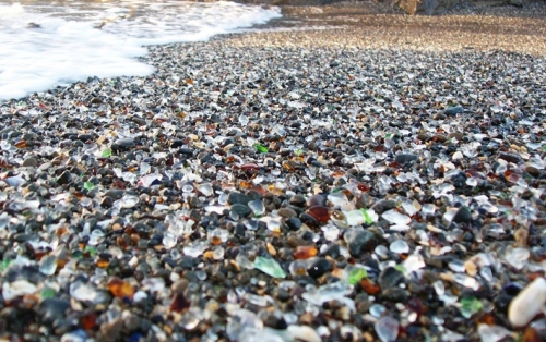 photo de la plage de verre en Californie