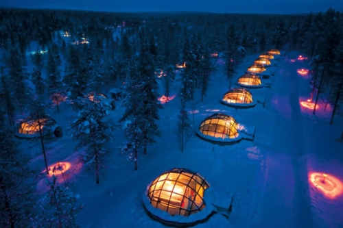 photo : vue du village des igloos en Finlande