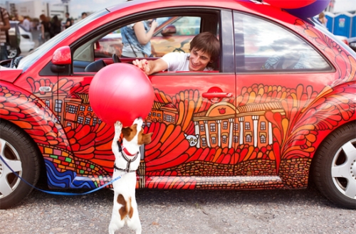photo : carrosserie de la VW Beetle aerography
